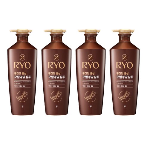 려 홍진단 홍삼 모발영양 샴푸 화이트플로럴향, 820ml, 4개