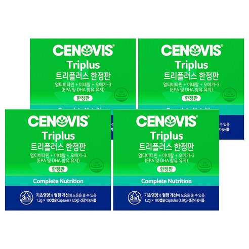 세노비스 트리플러스 3in1 프리미엄 멀티비타민, 100정, 4개