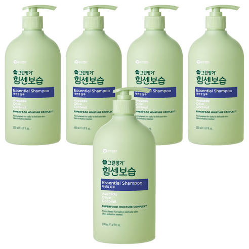 그린핑거 유아용 힘센보습 에센셜 샴푸, 5개, 500ml
