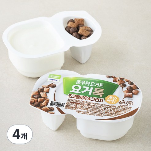 풀무원 다논 요거톡 초코필로우 & 크런치 2개입, 124g, 4개