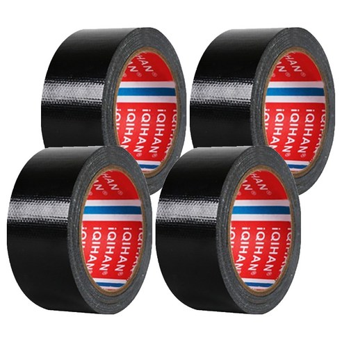 다다 고점도 강력 면 테이프 40mm x 50m, 검정색, 4개