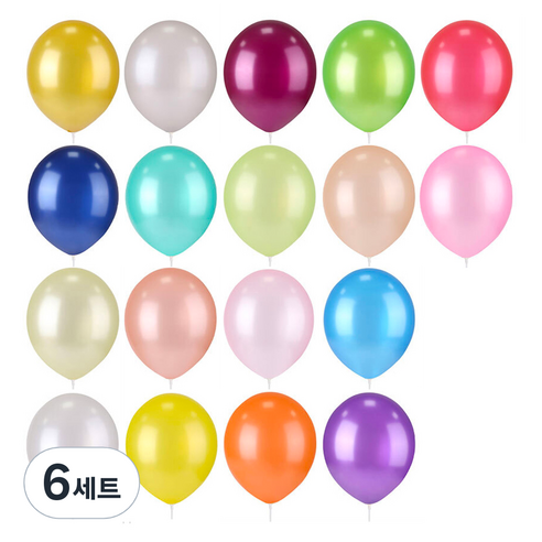 펄 레인보우풍선 30cm 50p 세트, 혼합색상, 6세트