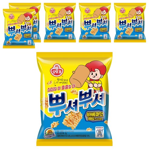오뚜기 뿌셔뿌셔 바베큐맛, 90g, 6개