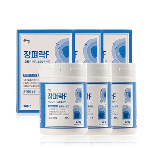 뉴핏 장펴락F 혼합유산균 분말, 100g, 3개