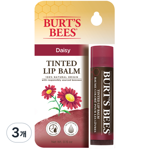버츠비 틴티드 립 밤, 데이지, 3개, 4.25g