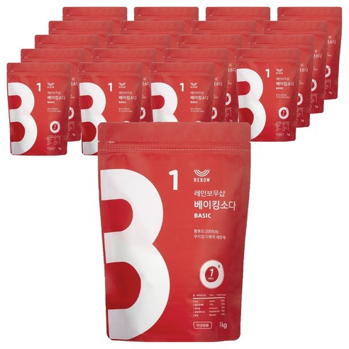 레인보우샵 베이킹소다 베이직, 1kg, 20개