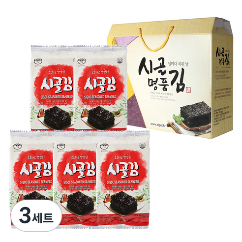 시골 도시락김 4g x 40p 선물세트, 3세트