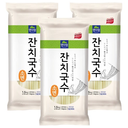 면사랑 잔치국수소면, 1.5kg, 3개