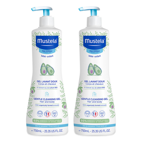 무스텔라 젠틀 클렌징 젤 샴푸 앤 바디워시, 750ml, 2개