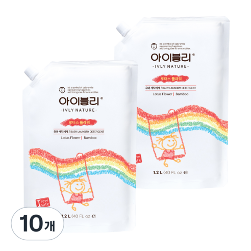 아이블리네이처 유아 세제 로터스 플라워향 1.2L, 10개