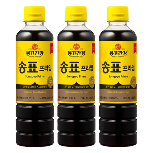 몽고간장 송표 프라임, 500ml, 3개
