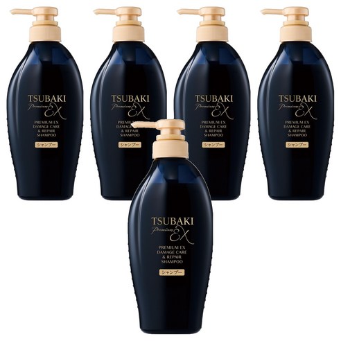 츠바키 프리미엄 EX 데미지케어 & 리페어 샴푸 ​까멜리아, 450ml, 5개