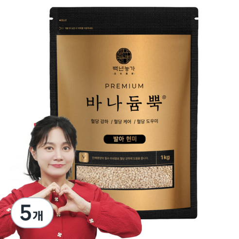 백년농가 혈당조절 바나듐뿍 발아 현미, 1kg, 5개
