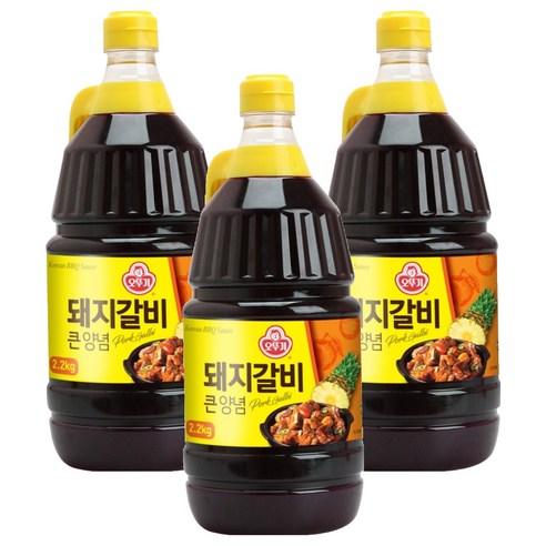 오뚜기 돼지갈비 큰 양념, 2.2kg, 3개