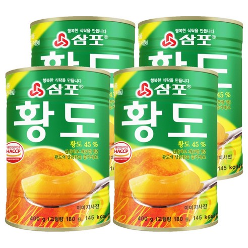삼포 황도 슬라이스, 4개, 400g