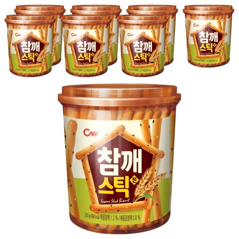 청우식품 참깨스틱 진, 220g, 8개