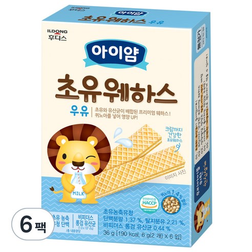 일동후디스 웨하스, 초유웨하스, 36g, 6개