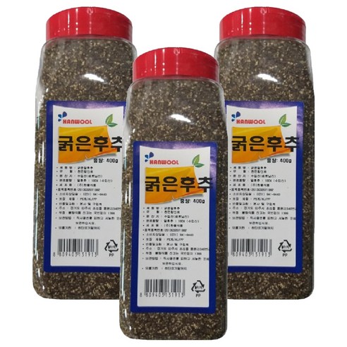 한울식품 굵은후추, 400g, 3개