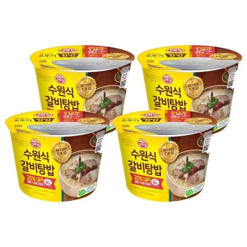 오뚜기 컵밥 수원식갈비탕밥, 311g, 4개