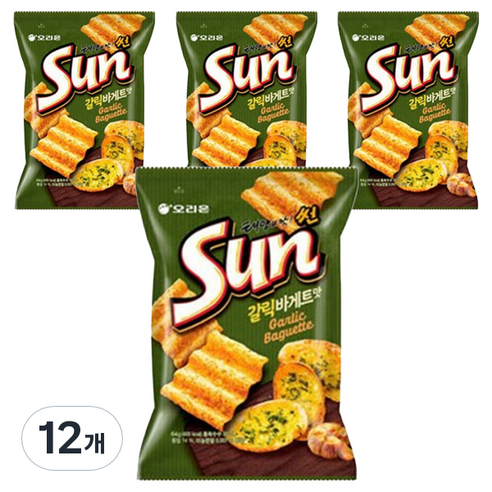오리온 태양의 맛 썬 갈릭바게트맛, 80g, 12개