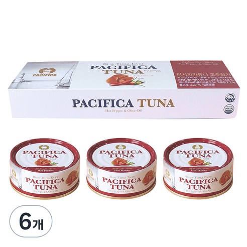 퍼시피카튜나 황다랑어 고추참치, 135g, 6개