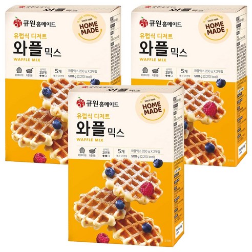큐원 홈메이드 와플믹스, 500g, 3개