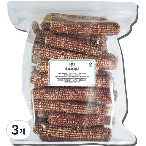 천지가약초 건조 옥수수속대, 1kg, 3개