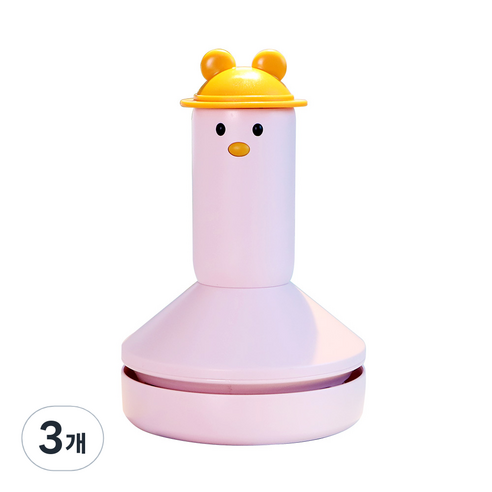 아이존 안녕오리 책상 지우개 진공청소기, 핑크, 3개