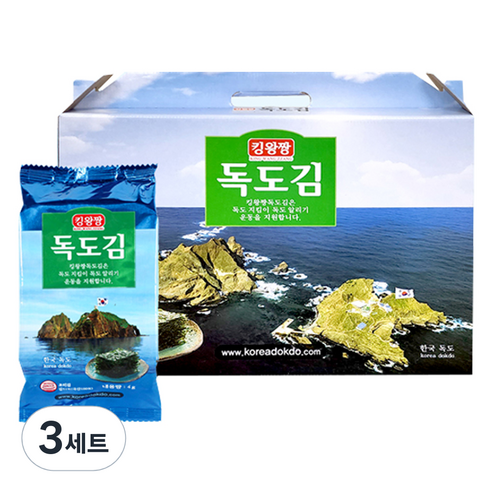 독도김 킹왕짱 도시락김 4g x 20p 선물세트, 3세트, 80g