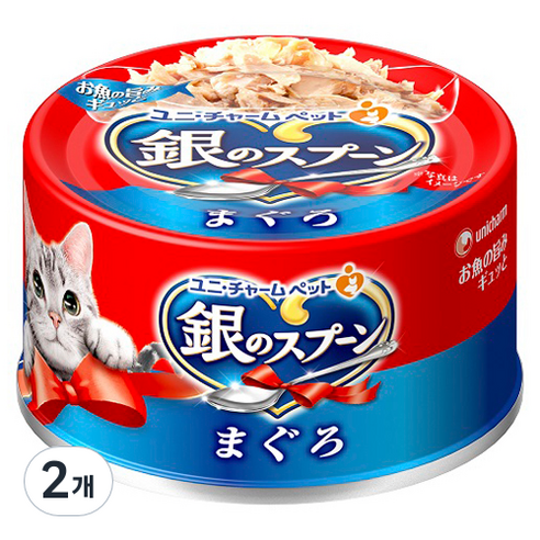 긴노스푼 고양이 간식캔, 참치맛, 70g, 2개