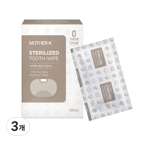 마더케이 멸균 구강티슈 30p, 120g, 3개