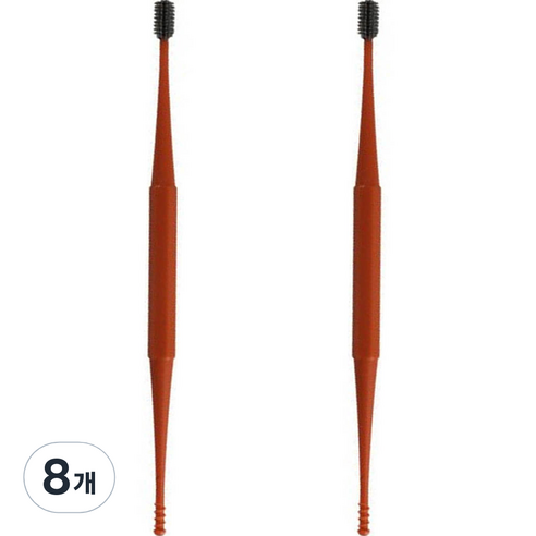 데일리리빙 실리콘 듀얼팁 귀이개 오렌지, 1개입, 8개