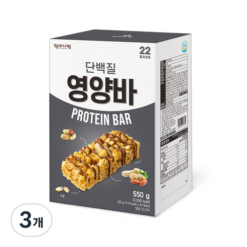엄마사랑 단백질 영양바, 550g, 3개