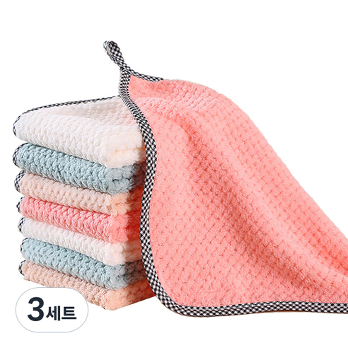 올웨일리 다용도 극세사 주방 타월 행주 4종 x 2p 세트 TSP1547, 3세트
