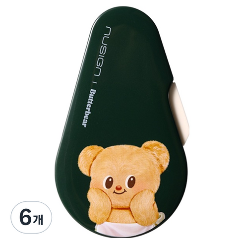 델리 버터베어 누사인 슬라이딩 수정테이프 5mm x 12m, 그린, 6개