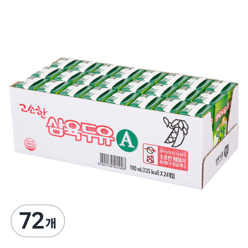 삼육두유 고소한 두유 A, 190ml, 72개