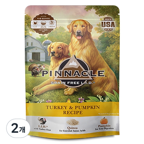 피너클 강아지 칠면조 & 펌킨 건식사료, 900g, 2개