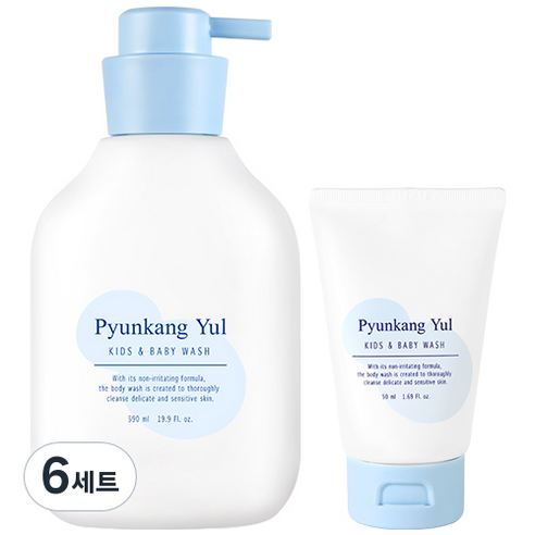 편강율 키즈 앤 베이비 워시 590ml + 여행용 50ml 세트, 6세트