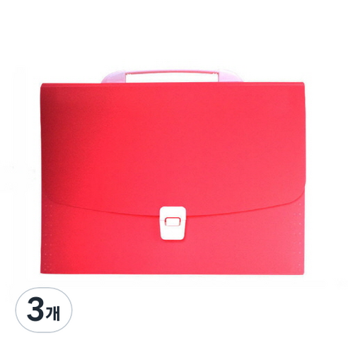 심플정리 아코디언파일 A4 13칸, 레드, 3개