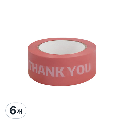 에이러블 포장용 박스테이프 45mm x 100m B0210, 2 로고 레드화이트, 6개