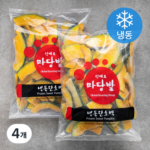 마당발 단호박 슬라이스 (냉동), 1kg, 4개