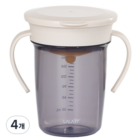 랄라비 유아 360 흘림방지컵 240ml, 4개, 아이보리