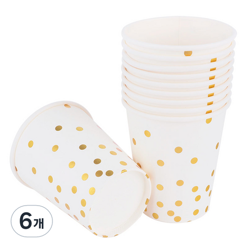 컨페티 파티컵 화이트 240ml, 30개, 6개