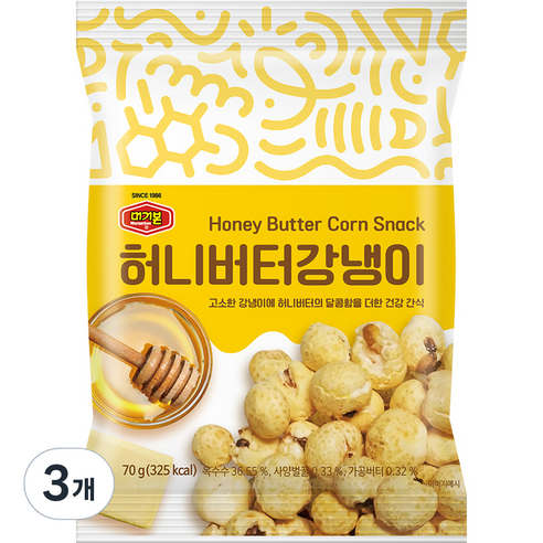 머거본 허니버터강냉이, 70g, 3개