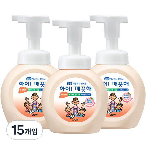 아이깨끗해 핸드워시 모이스처 복숭아, 250ml, 15개입