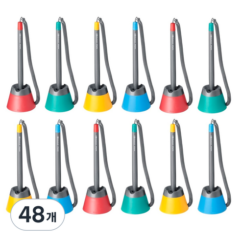 문화연필 스톱펜 에스2 0.7mm, 혼합 색상, 48개