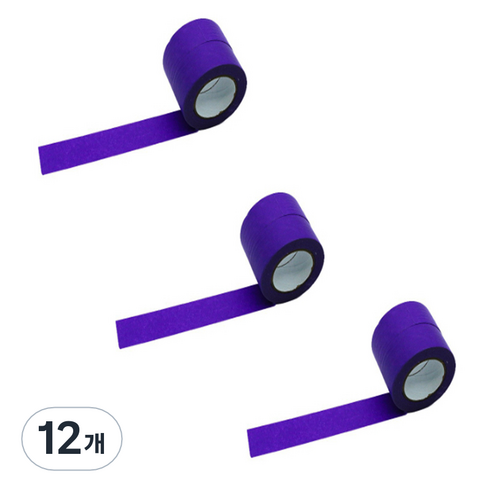 만들하비 컬러 종이 마스킹 테이프 2cm x 13m, 퍼플, 12개