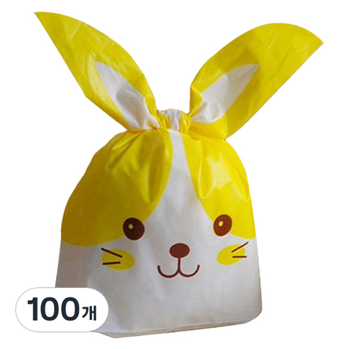 포스트로드 선물 간식 보자기 포장백, 옐로해피캣, 100개