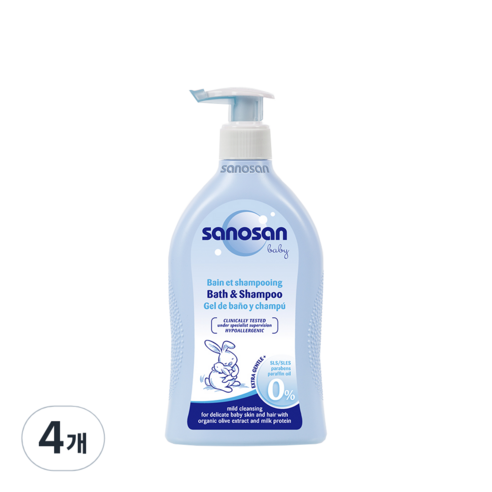 사노산 바스앤샴푸 올인원클렌저, 500ml, 4개