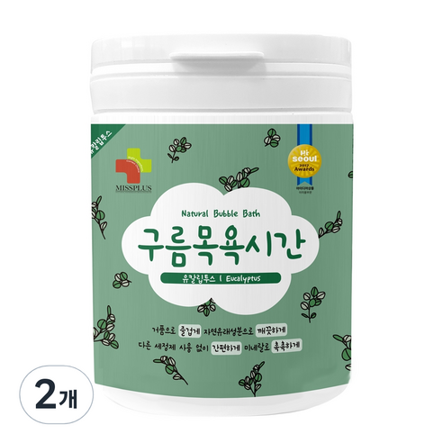 미스플러스 구름목욕시간 유칼립투스 입욕파우더 대팩, 500g, 2개